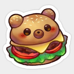 Bear Hamburger Sticker